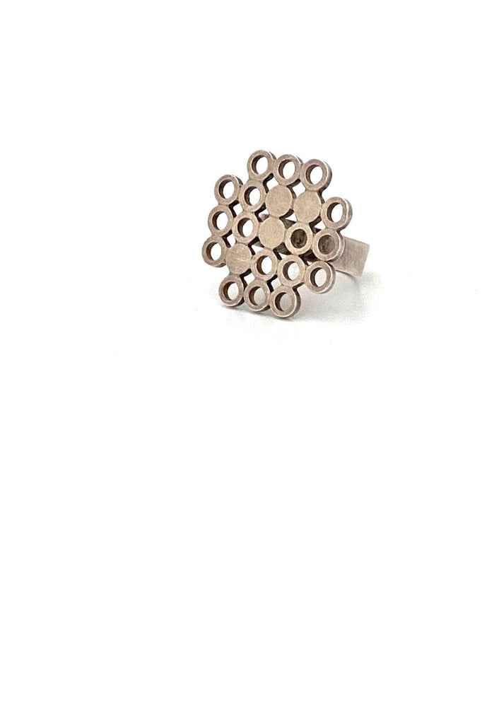 aarikka Finland vintage silver large ring 1964 Scandinavian Modernist jewelry design