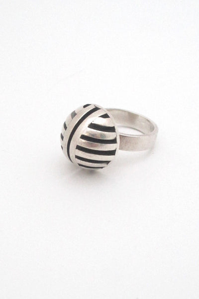 aarikka Finland vintage heavy silver geometric ring by Alpo Jääskeläinen 1967