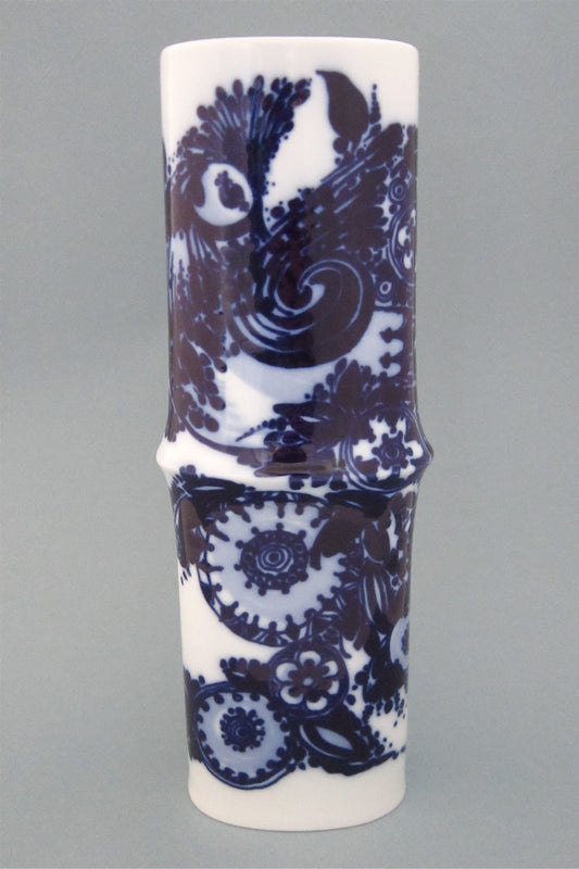 Bjorn Wiinblad for Rosenthal Studio Line large flow blue bird vase