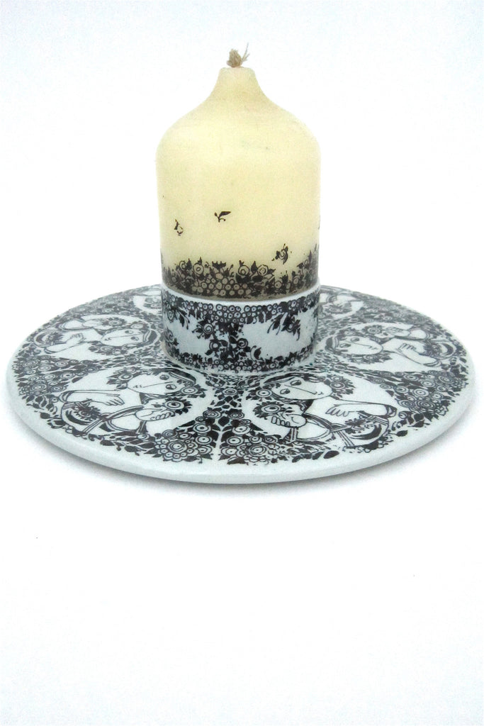 Bjorn Wiinblad for Nymolle Denmark candle plate with original Wiinblad candle