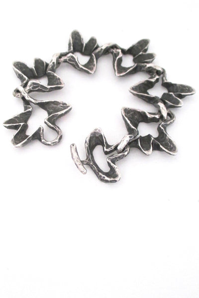 Vintage sterling silver brutalist splash bracelet 