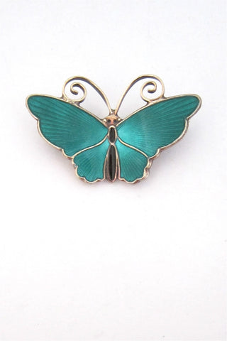 David-Andersen Norway vintage silver enamel butterfly brooch