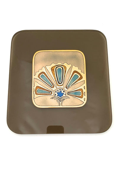 de Passille Sylvestre Canada vintage enamel acrylic wall plaque Modernist design