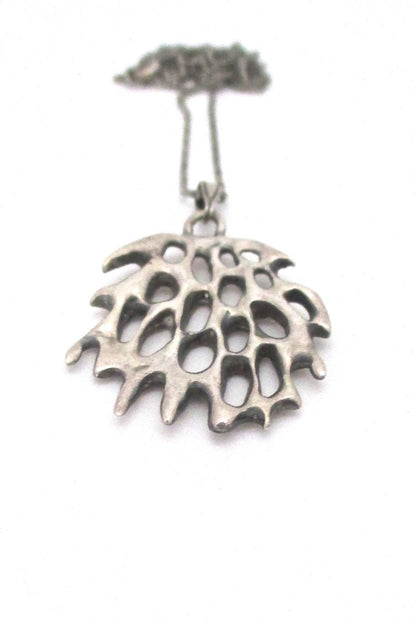 de Passille-Sylvestre rare mid century sterling silver openwork pendant necklace