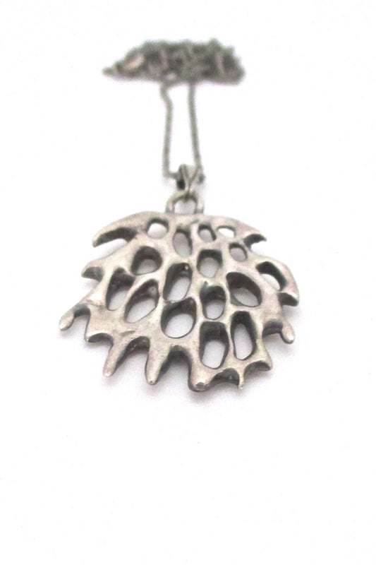 de Passille-Sylvestre rare mid century sterling silver openwork pendant necklace