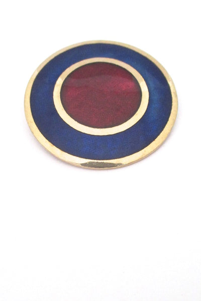 de Passille Sylvestre Canada vintage mid century enamel big red dot brooch