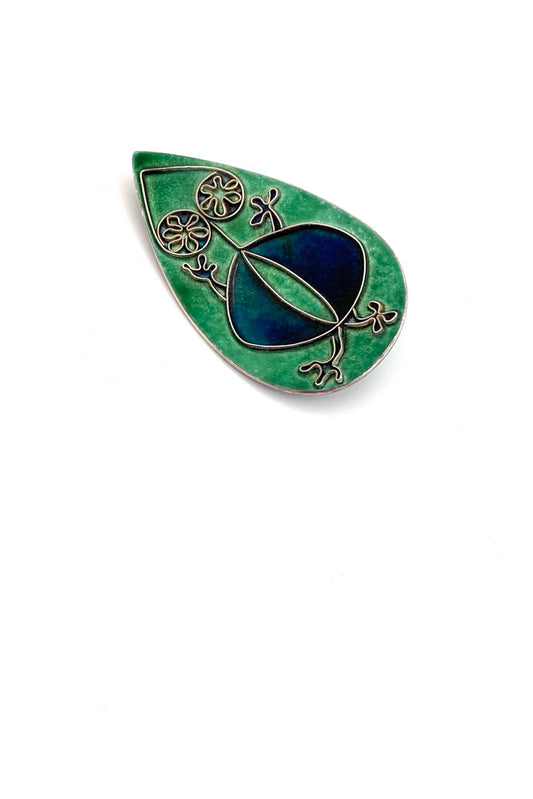de Passille-Sylvestre Canada vintage sterling silver enamel animal brooch pendant necklace Modernist design