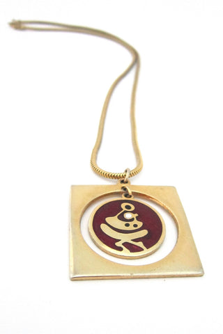 de Passille-Sylvestre Canada vintage enamel "embrace" necklace