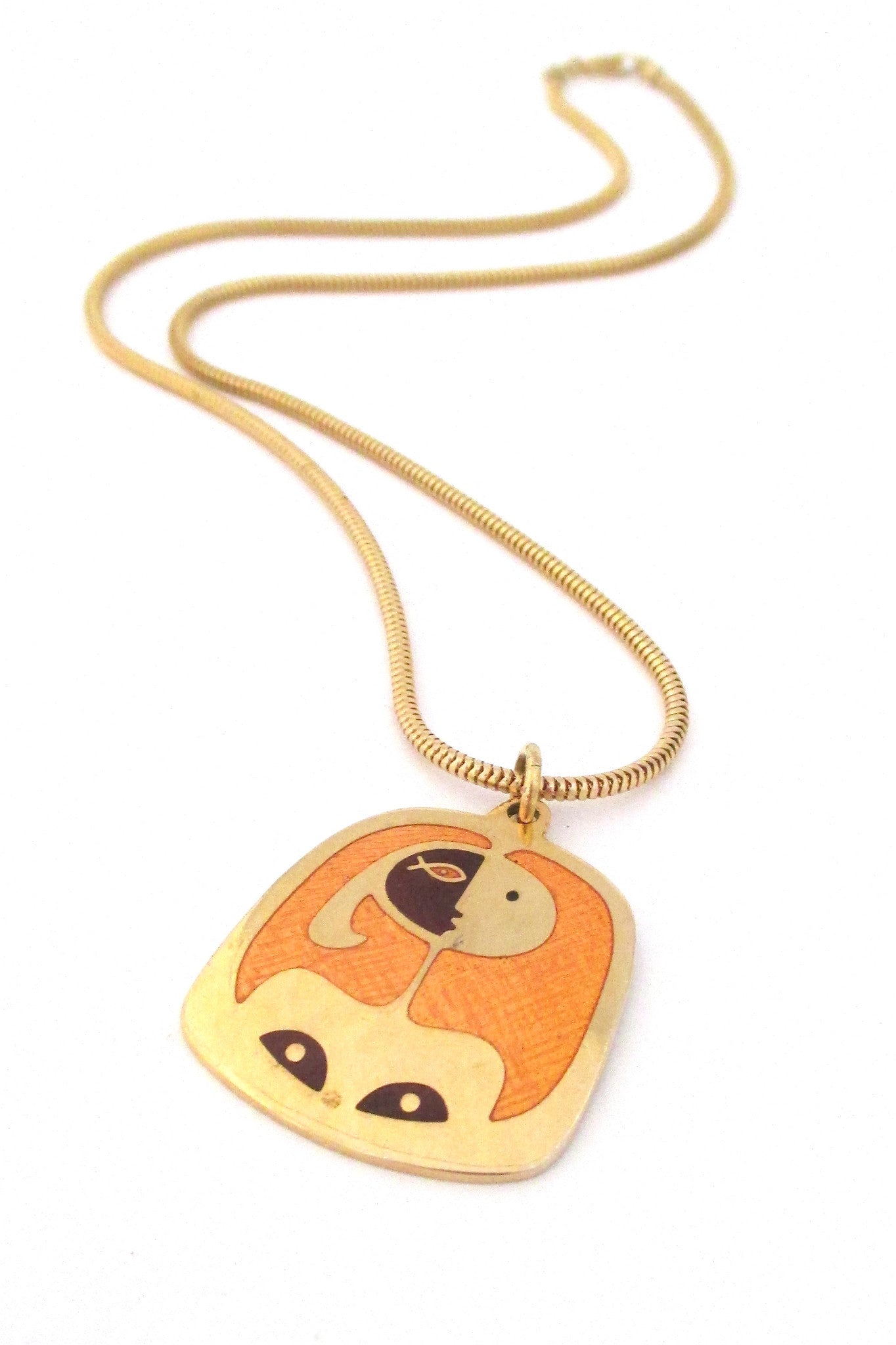 de Passille-Sylvestre Canada enamel abstract woman pendant necklace