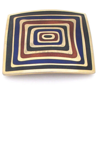 de Passille Sylvestre Canada vintage modernist huge enamel pop art belt buckle