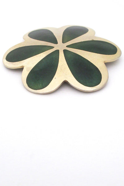 de Passille Sylvestre Canada vintage extra large enamel flower power daisy brooch