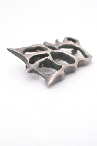 de Passille Sylvestre Canada rare vintage sterling silver mid century sculptural brooch