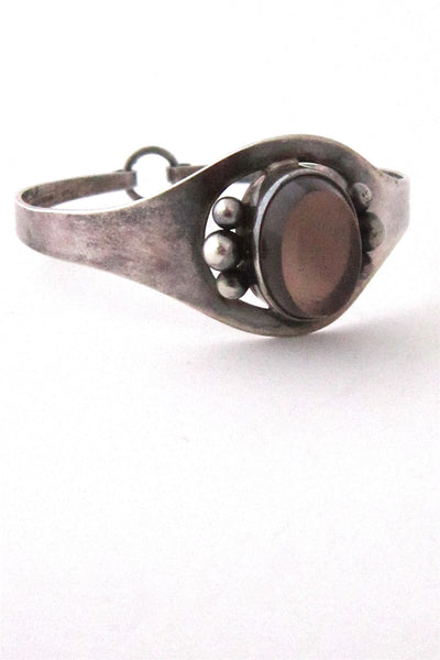 Erik Granit Finland sterling silver and smoky quartz bracelet 1966