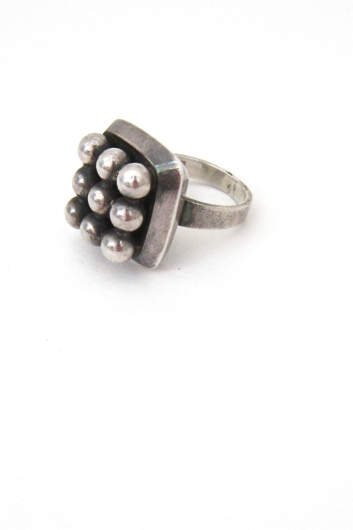 Erik Granit Finland vintage sterling silver spheres squared ring
