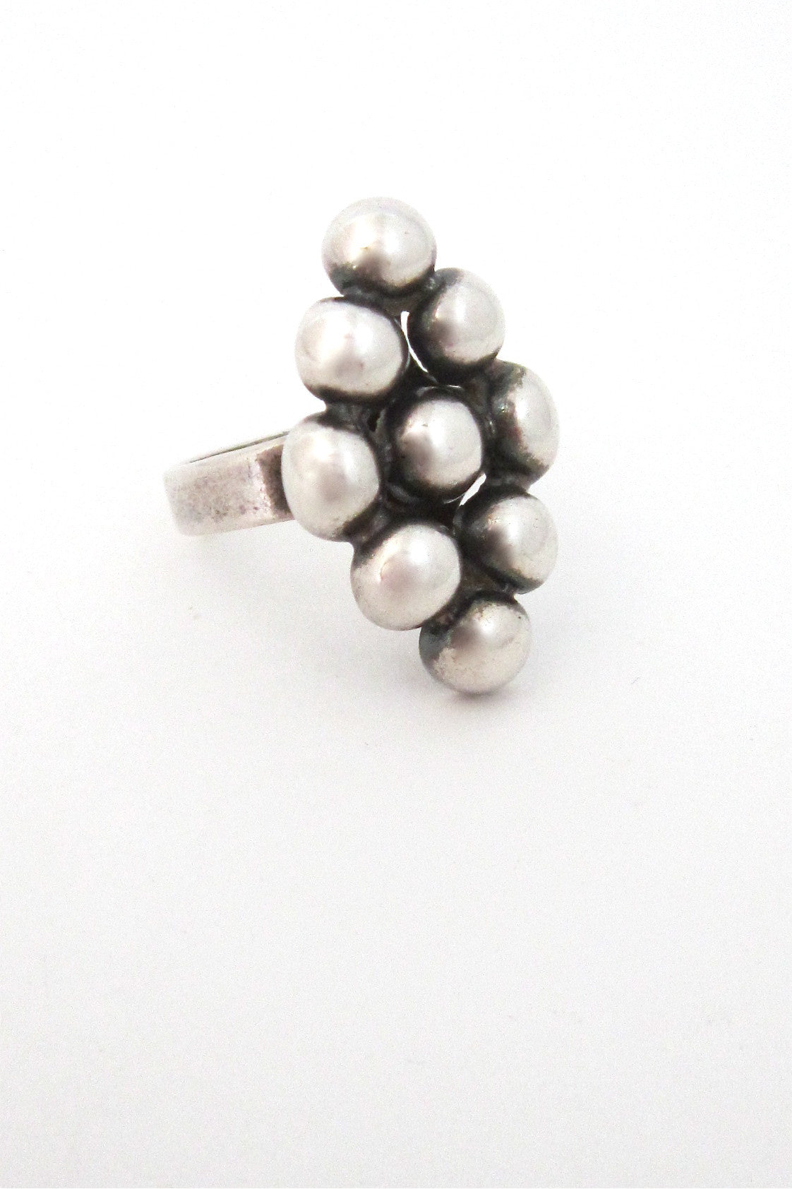 Erik Granit Finland sterling silver modernist spheres diamond ring