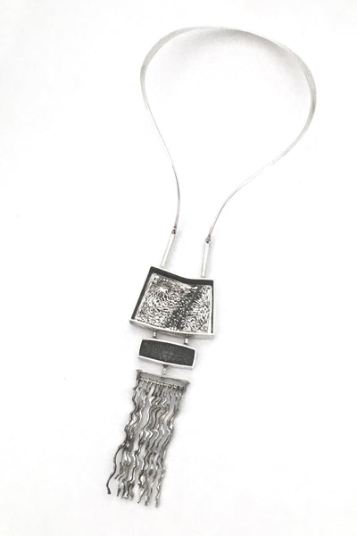 extraordinary & large kinetic pendant necklace ~ mixed media silver & mirror