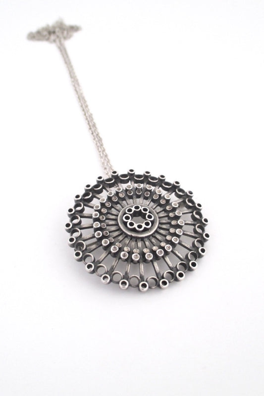 Uni David Andersen large silver pendant / brooch by Marianne Berg