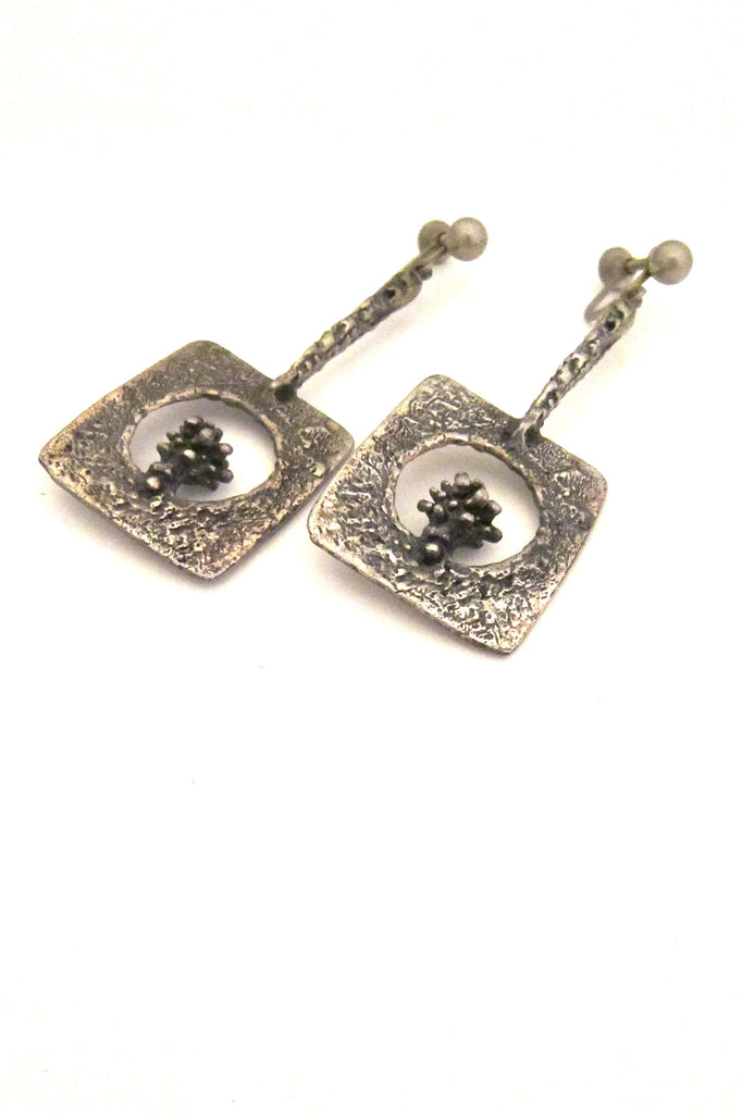Guy Vidal Canada vintage pewter drop earrings