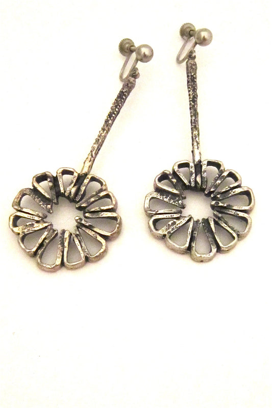 Guy Vidal Canada long open daisy drop earrings