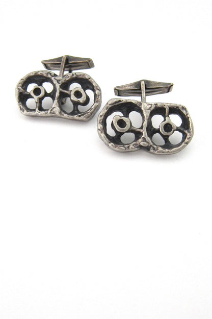 Guy Vidal Canada pewter "wheels" cufflinks