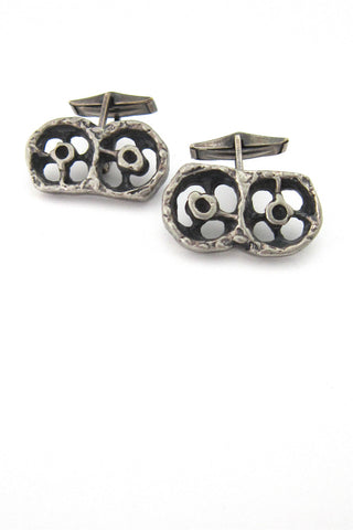 Guy Vidal Canada pewter "wheels" cufflinks