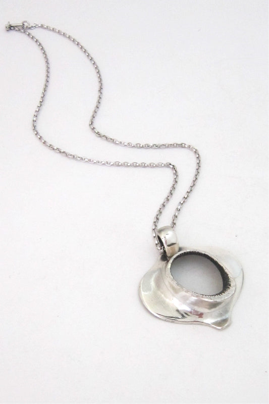 Guy Vidal brutalist vertebra pendant necklace