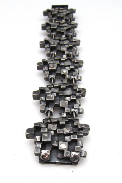 Canadian Modernist Guy Vidal pewter cubes bracelet