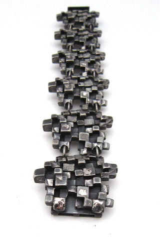 Canadian Modernist Guy Vidal pewter cubes bracelet