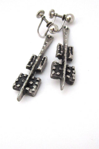 Guy Vidal textured squares drop earrings