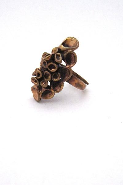 Hannu Ikonen Finland vintage bronze Reindeer Moss ring