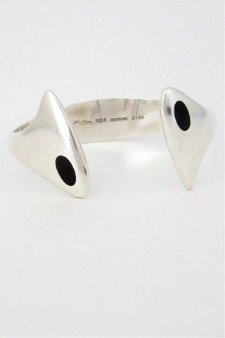 Hans Hansen Denmark vintage silver and enamel cuff bracelet