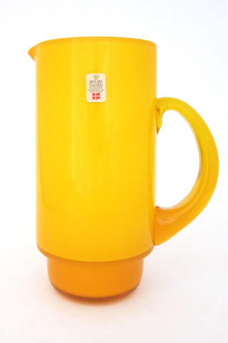 Holmegaard, Denmark yellow cased glass "Palet" pitcher by Michael Bang