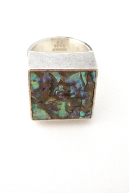 detail Arne Johansen Denmark large vintage silver ring