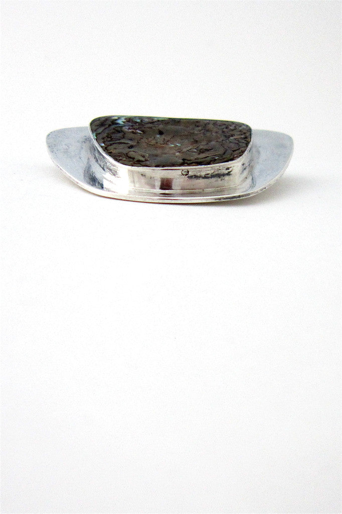 Arne Johansen modernist abalone brooch