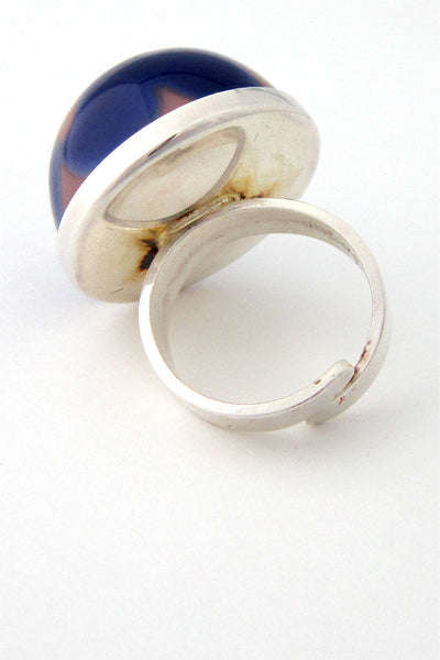 Porsgrund pink & cobalt porcelain ring