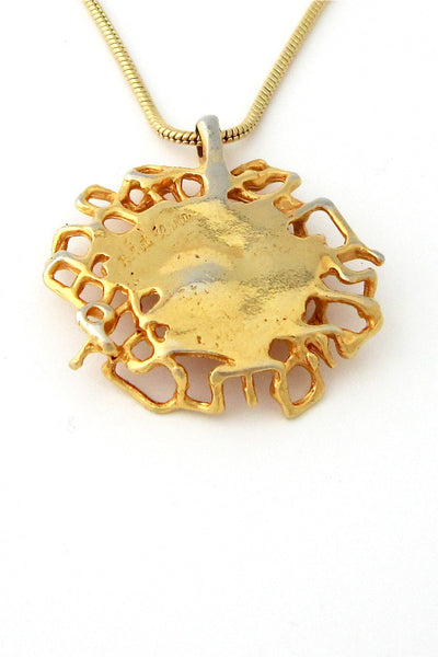 Robert Larin Canada pewter necklace, gold plated