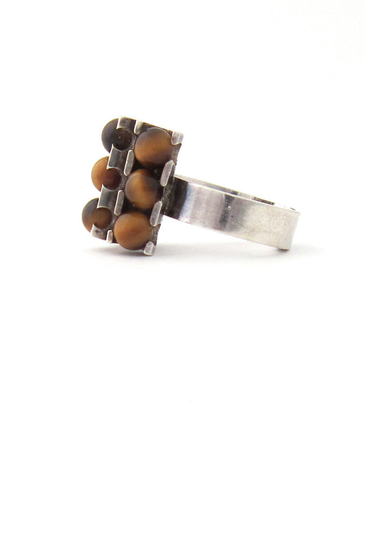 Elis Kauppi Kupittaan Kulta  silver & tiger's eye ring