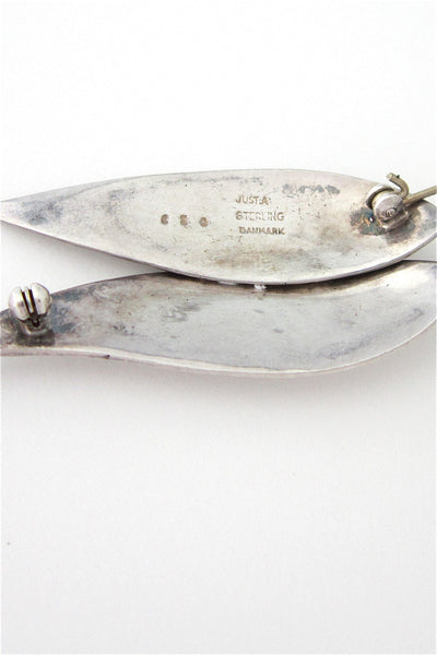 Just Andersen Denmark silver stylized leaf brooch