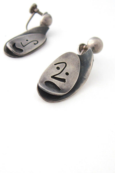 American Modernist Phyllis Jacobs silver earrings