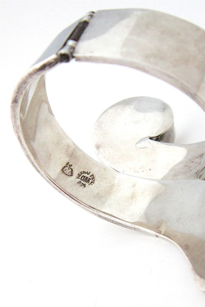 sterling swirl clamper bracelet
