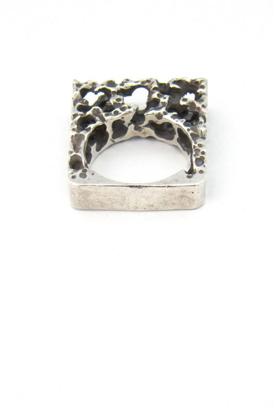 massive brutalist openwork ring