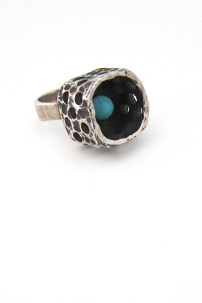 vintage brutalist sterling sculptural ring