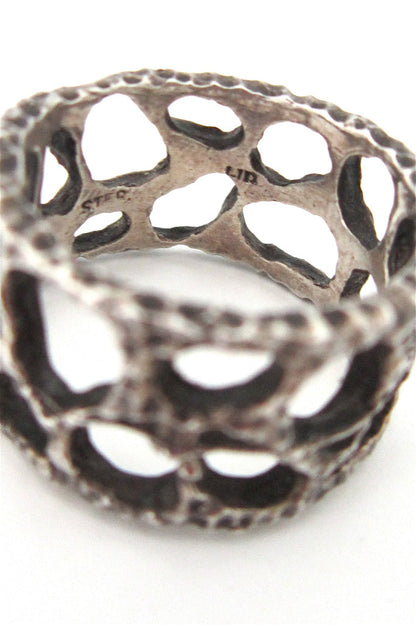 brutalist lace silver band