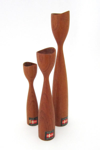 Denmark teak midcentury candlesticks
