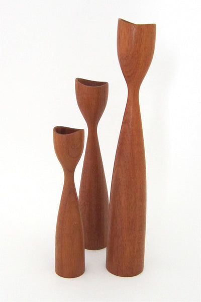 Danish teak candle sticks