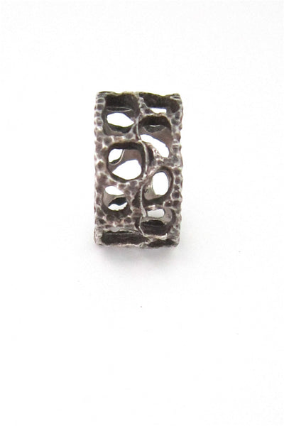 vintage silver brutalist ring