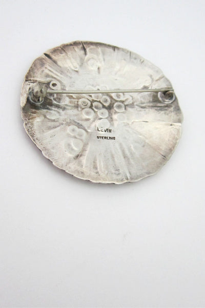 Ed Levin tooled silver shield brooch
