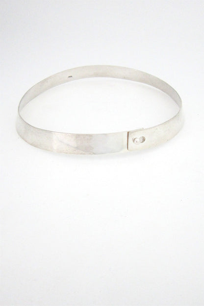 American Modernist Henry Steig hammered silver collar