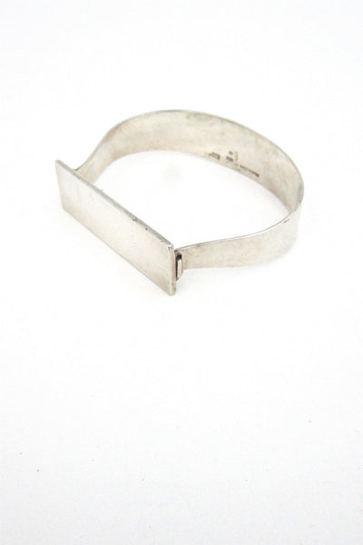 Puig Doria Spain midcentury modernist silver hinged bracelet