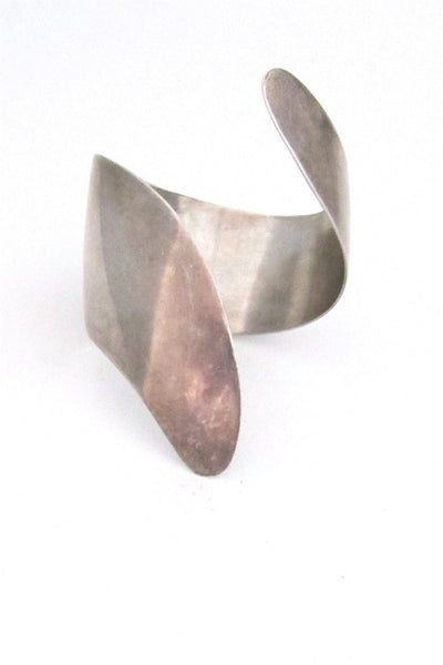 Arne Johansen Denmark vintage modernist extra large sterling silver cuff bracelet